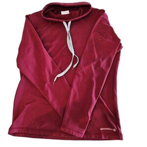 Merrell Women's Pullover Long Sleeve Floral Detail Burgundy Opti-Wick Top Size M